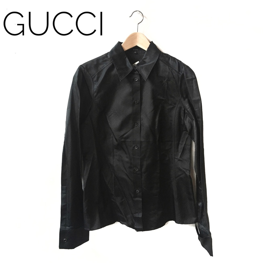 Vintage GUCCI SILK BUTTON UP Authentic SIZE 44/10